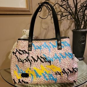 L.A.M.B. by Gwen Stefani Ditzy Graffiti Tote Luxury Designer Bag #594